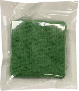 Cotonete de gaze estéril verde 10 X 10cm 12ply